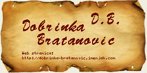 Dobrinka Bratanović vizit kartica